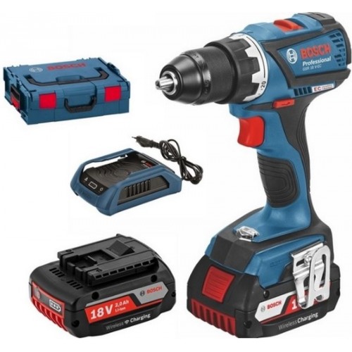 BOSCH GSR 18 V-EC WLC Aku vŕtačka 2x2Ah Li-lon akum., nabíjačka, L-BOXX 06019E8106