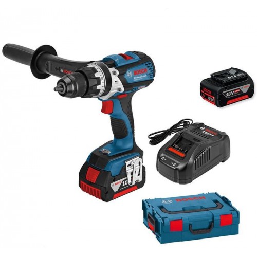 BOSCH GSB 18 VE-EC akumulátorový kombinovaný skrutkovač, L-BOSXX, 2 x 5,0 Ah, 06019F1302