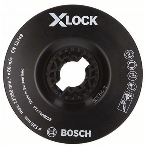 BOSCH Oporný tanier systému X-LOCK, 125 mm, jemný 2608601714