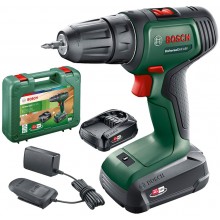 BOSCH UniversalDrill 18V Aku dvojrýchlostný vŕtací skrutkovač, 2x1,5Ah 06039D4002