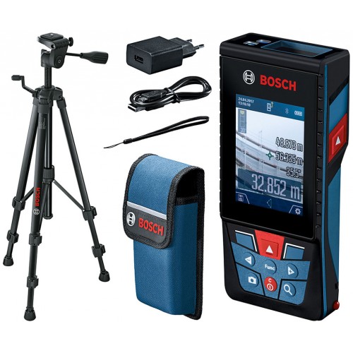 BOSCH GLM120C Professional Laserový diaľkomer vzdialeností+BT150 Stavebné statív 0601072F1