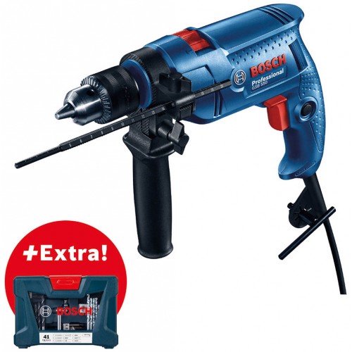 BOSCH GSB 550 PROFESSIONAL Príklepová vŕtačka + 41-dielna súprava na vŕtanie 06011A1003