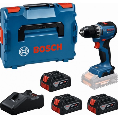 BOSCH GSR18V-52 Aku vŕtací skrutkovač, 3x 5,0Ah, L-BOXX 06019S0027