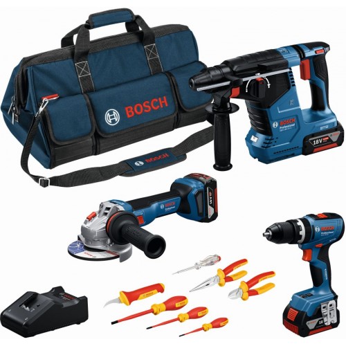 BOSCH Súprava náradia PROFESSIONAL GSB+GWS+GBH+3×5,0Ah+skrutkovače a kliešte 0615A5007H BOSCH Súprava náradia PROFESSIONAL GSB+GWS+GBH+3×5,0Ah+skrutkovače a kliešte 0615A5007H
