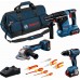 BOSCH Súprava náradia PROFESSIONAL GSB+GWS+GBH+3×5,0Ah+skrutkovače a kliešte 0615A5007H