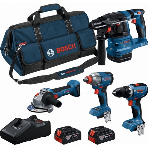 BOSCH PROFESSIONAL Súprava náradia GSR + GDX + GBH + GWS + 2× 5,0 Ah + GAL18V-40 0615A500B