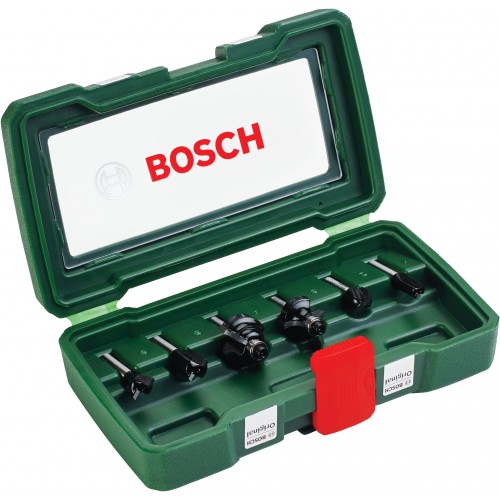 BOSCH 6-dielna súprava TC fréz (6 mm stopka) 2607019464