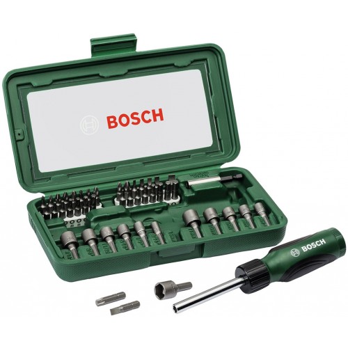 BOSCH 46dielna sada so skrutkovačom 2607019504