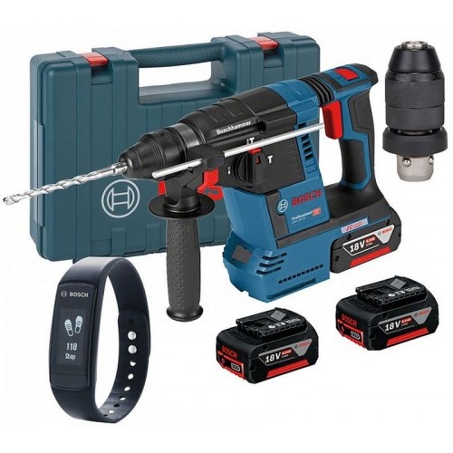 BOSCH GBH 18V-26 F akumulátorové vŕtacie kladivo + extra batérie GBA 18 V 5 AH + fitness n
