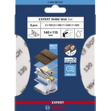 BOSCH EXPERT W480 Web 1/4 sada ručných brúsnych papierov, 6 ks 2608902431