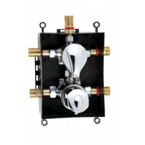 NOVASERVIS METALIA podomietková termostatická batéria s boxom chróm 3 vývody BOX052RXT1 NOVASERVIS METALIA podomietková termostatická batéria s boxom chróm 3 vývody BOX052RXT1
