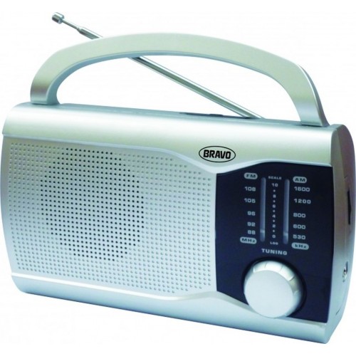 BRAVO B-6009 prenosné rádio strieborné 10210000 BRAVO B-6009 prenosné rádio strieborné 10210000