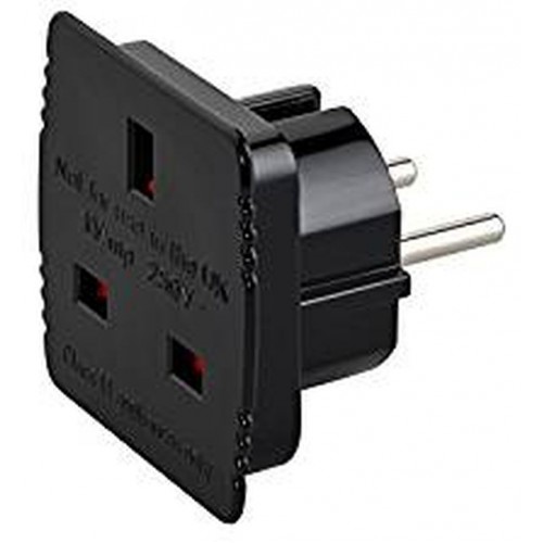 2-TECH cestovný adaptér UK-Nemecko čierny