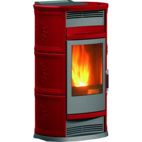 EDILKAMIN CHIC teplovzdušná krbové kachle na drevo červená, bez ventilátora 601930