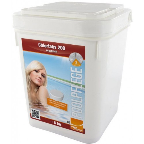 Bazénové chlórové tablety 200g, Organické, 5 kg, Aquacorrect 070145 Bazénové chlórové tablety 200g, Organické, 5 kg, Aquacorrect 070145