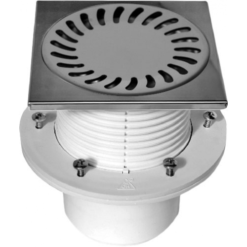 Podlahová vpusť DN 110 (PV110N-PR4) celonerez s prírubou 441 Podlahová vpusť DN 110 (PV110N-PR4) celonerez s prírubou 441