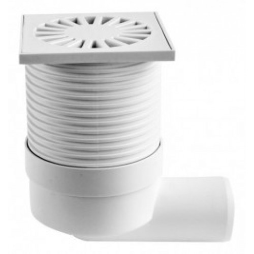 Podlahová vpusť bočná DN 50 (PVB50P1) 100x100 mm, plast 412 Podlahová vpusť bočná DN 50 (PVB50P1) 100x100 mm, plast 412
