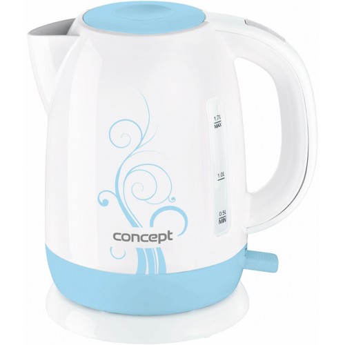 CONCEPT RK-2260bl Rýchlovarná kanvica plastová 1,7 l s modrou potlačou rk2260bl