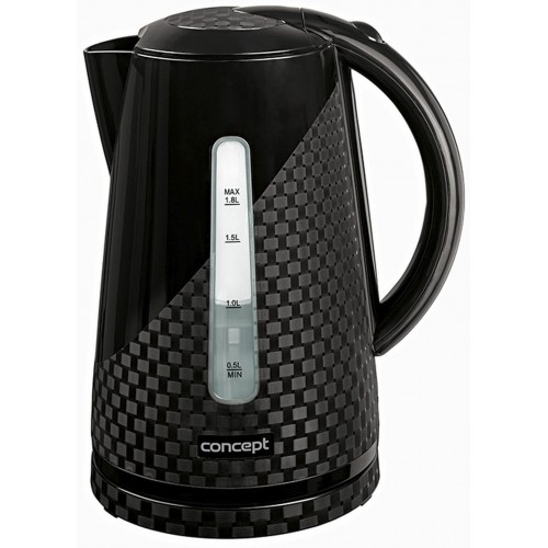 CONCEPT RK-2321 Rýchlovarná kanvica plastová 1,8 l Black s 3D potlačou rk2321