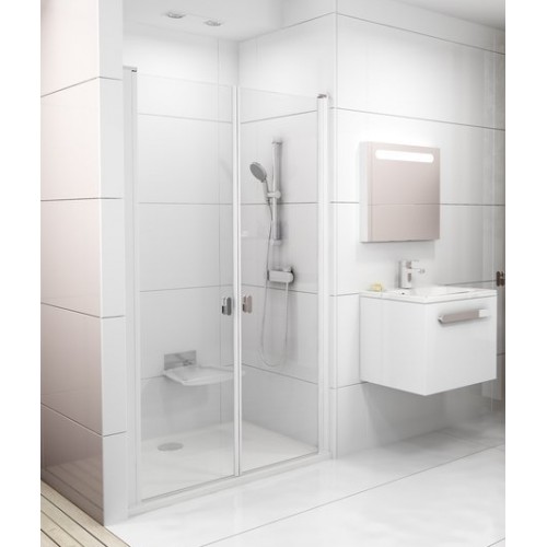 RAVAK CHROME CSDL2 - 100 sprchové dvere dvojdielne , white + Transparent 0QVAC10LZ1