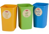 CURVER ECO Friendly 3x10L Set košov na triedený odpad (modrá, zelená, žltá) 02173-999