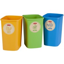 CURVER ECO Friendly 3x10L Set košov na triedený odpad (modrá, zelená, žltá) 02173-999
