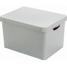 CURVER DOTS L box úložný dekoratívny 39,5 x 29,5 x 25 cm sivý s bodkami 04711-F52