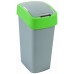 CURVER FLIP BIN 45L Odpadkový kôš 65,3 x 29,4 x 37,6 cm strieborná/zelená 02172-P80