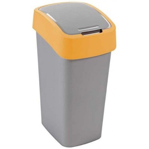 CURVER FLIP BIN 45L Odpadkový kôš 65,3 x 29,4 x 37,6 cm strieborná/žltá 02172-535