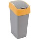 CURVER FLIP BIN 45L Odpadkový kôš 65,3 x 29,4 x 37,6 cm strieborná/žltá 02172-535