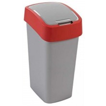 CURVER FLIP BIN 45L Odpadkový kôš 65,3 x 29,4 x 37,6 cm strieborná/červená 02172-547