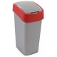 CURVER FLIP BIN 45L Odpadkový kôš 65,3 x 29,4 x 37,6 cm strieborná/červená 02172-547