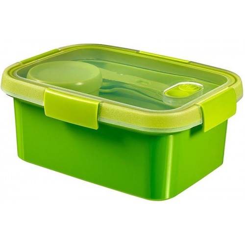 CURVER SMART TO GO 1,2L dóza s príborom, mištičkou a táckou 20x15x9cm zelená 00947-Y32 CURVER SMART TO GO 1,2L dóza s príborom, mištičkou a táckou 20x15x9cm zelená 00947-Y32