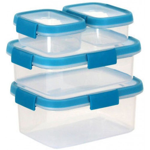 CURVER SMART FRESH 2x 0,2L+1L+1,2L set dóz 20x15x15cm transparent/modrá 00994-284 CURVER SMART FRESH 2x 0,2L+1L+1,2L set dóz 20x15x15cm transparent/modrá 00994-284