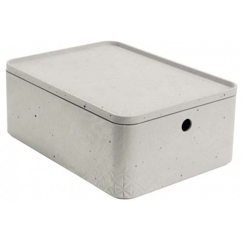 CURVER BETON M 8L úložný box s vekom 34x25x13cm 04777-021