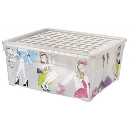 CURVER DOLLS úložný box, 17 x 40 x 34 cm, 18,5 l, transparentný, 03002-B22