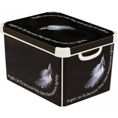 CURVER úložný box DECO - L - ANGEL, 39,5 x 25 x 29,5 cm, čierna, 04711-A59
