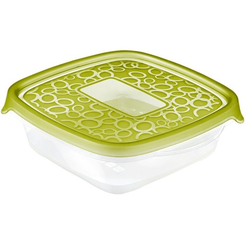 CURVER TAKE AWAY 2 sada dóz štvorec, 11 x 16 x 18cm, 0,6l, transparentná/zelená, 00469-313