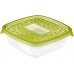 CURVER TAKE AWAY 2 sada dóz štvorec, 11 x 16 x 18cm, 0,6l, transparentná/zelená, 00469-313
