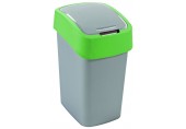 CURVER FLIP BIN 10L odpadkový kôš 35 x 18,9 x 23,5 cm strieborná/zelená 02170-P80