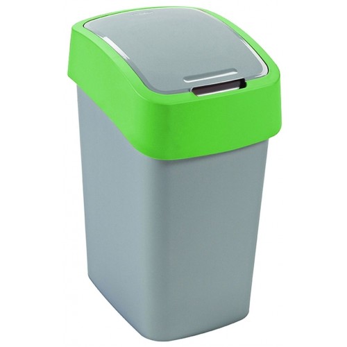 CURVER FLIP BIN 10L odpadkový kôš 35 x 18,9 x 23,5 cm strieborná/zelená 02170-P80