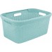 CURVER Kôš na čistú bielizeň RATTAN, 59,2 x 38 x 27 cm, 45 l, svetlo modrý, 00708-172