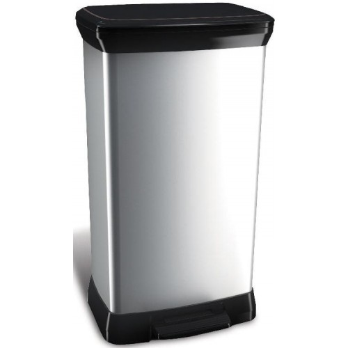 CURVER DECO BIN 50L Odpadkový kôš 39 x 29 x 73 cm strieborný 02162-582