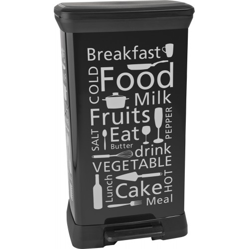 CURVER DECOBIN 50L KIT Odpadkový kôš 39x29x73cm čierna/svetlo hnedá 02162-K03