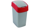 CURVER FLIP BIN 10L Odpadkový kôš 35 x 18,9 x 23,5 cm strieborná/červená 02170-547