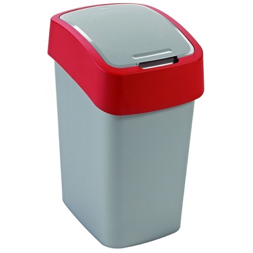 CURVER FLIP BIN 10L Odpadkový kôš 35 x 18,9 x 23,5 cm strieborná/červená 02170-547