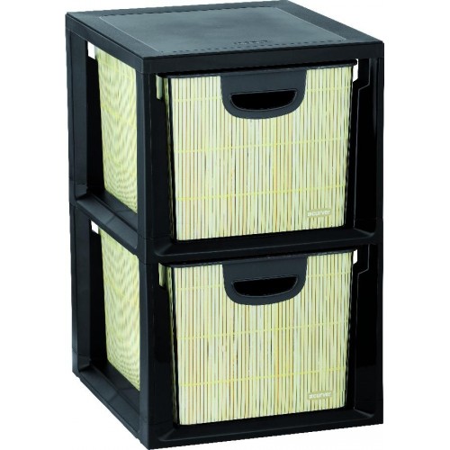 CURVER regál DECO SET 2 zásuvky Bamboo CURVER regál DECO SET 2 zásuvky Bamboo