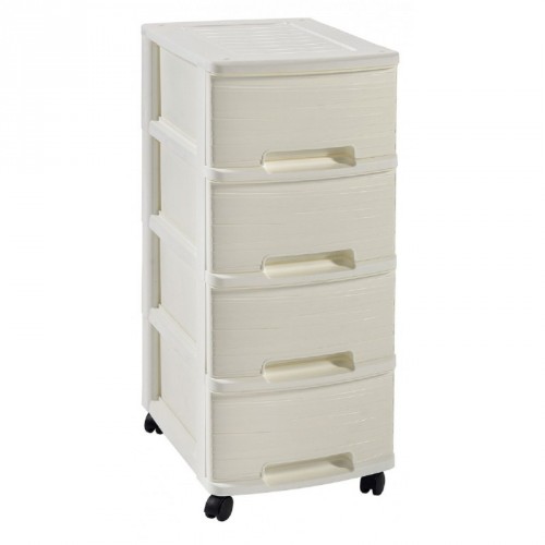 CURVER RIBBON skrinka 4 x 10L boxy, 26,4 x 67,5 x 35,1 cm, krémová 00748-748