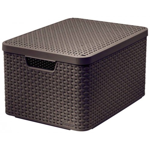 CURVER STYLE L úložný box s vekom 44,5 x 33 x 24,8 cm tmavo hnedý 03619-210