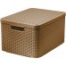 VÝPREDAJ CURVER úložný STYLE BOX s vekom L, 44,5 x 24,8 x 33 cm, hnedý, PRASKNUTÝ